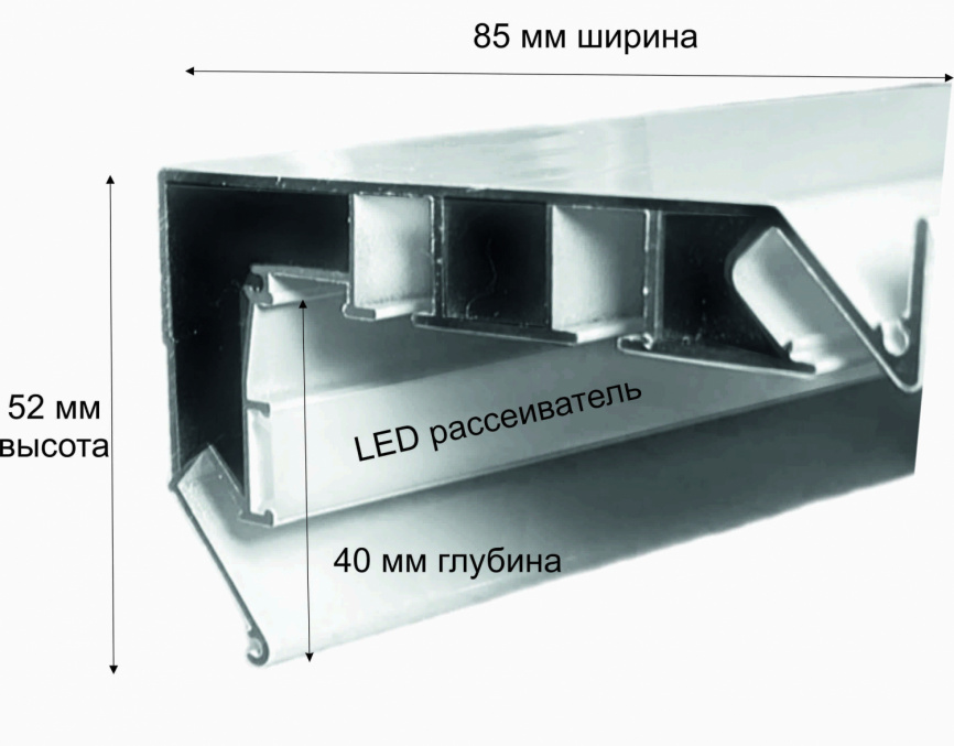 Профиль гардина КП17 LED  белый  фото 3